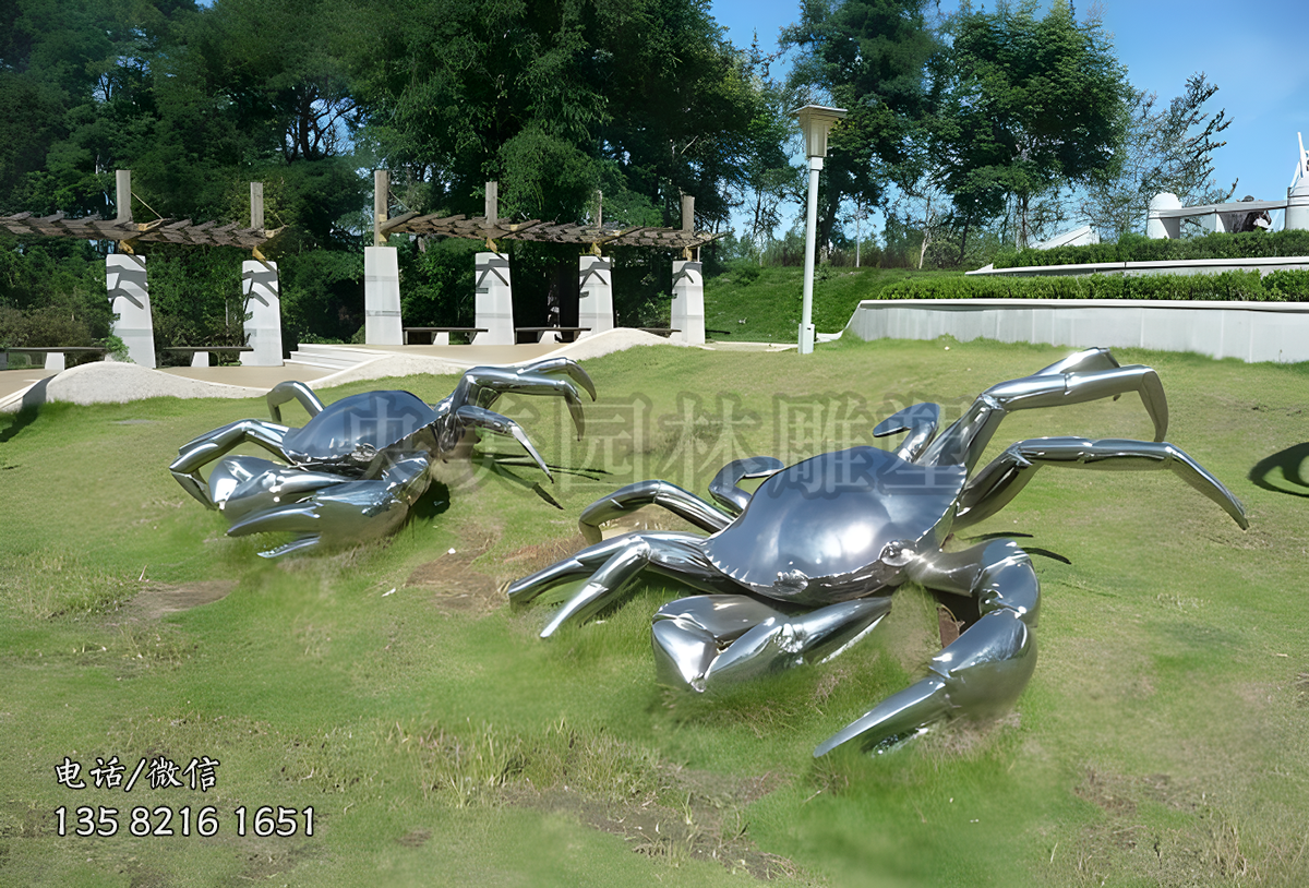 不銹鋼仿真螃蟹雕塑