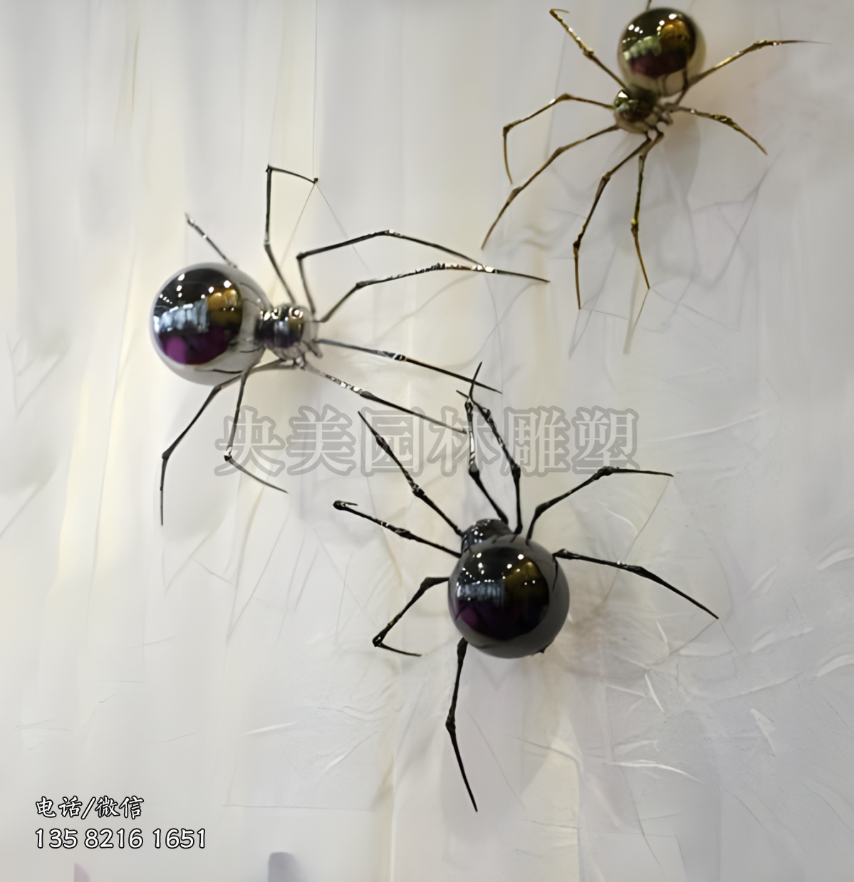 不銹鋼蜘蛛雕塑擺件