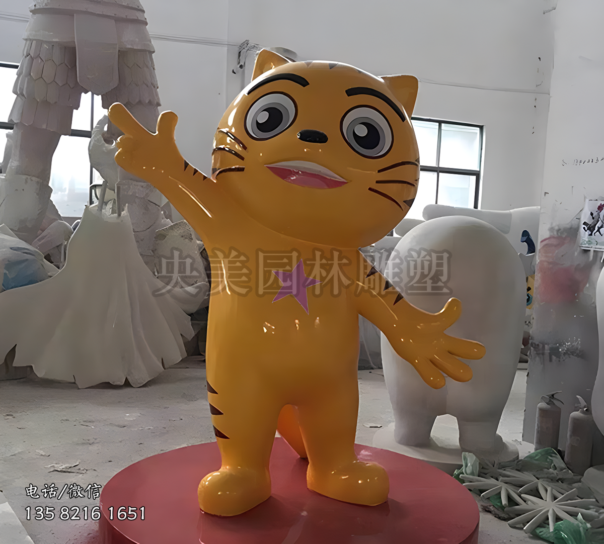 玻璃鋼卡通貓咪雕塑