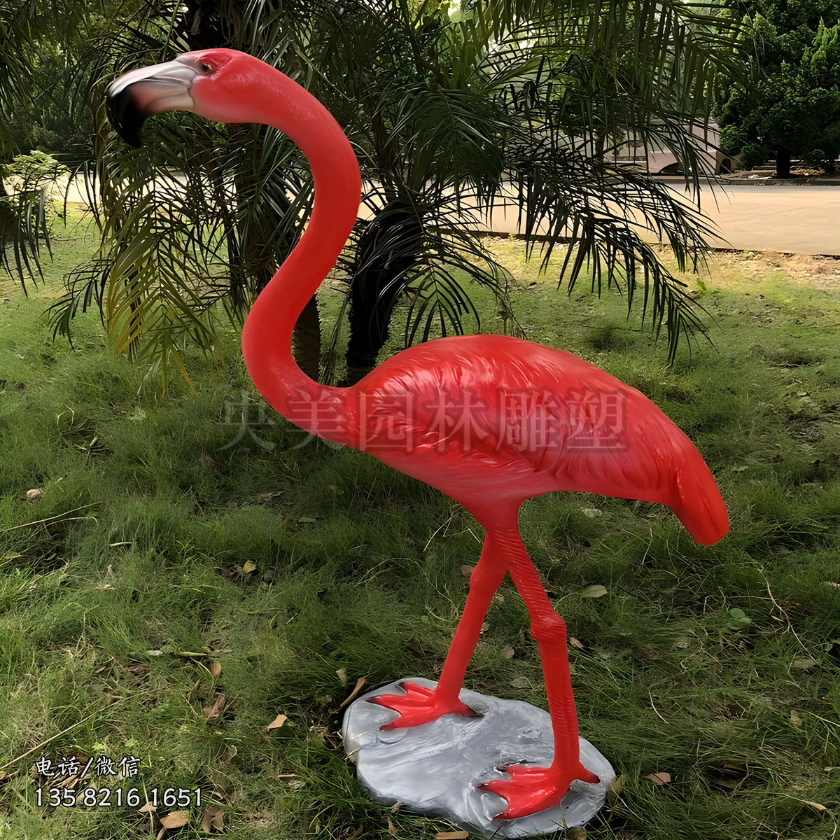 玻璃鋼仿真火烈鳥雕塑