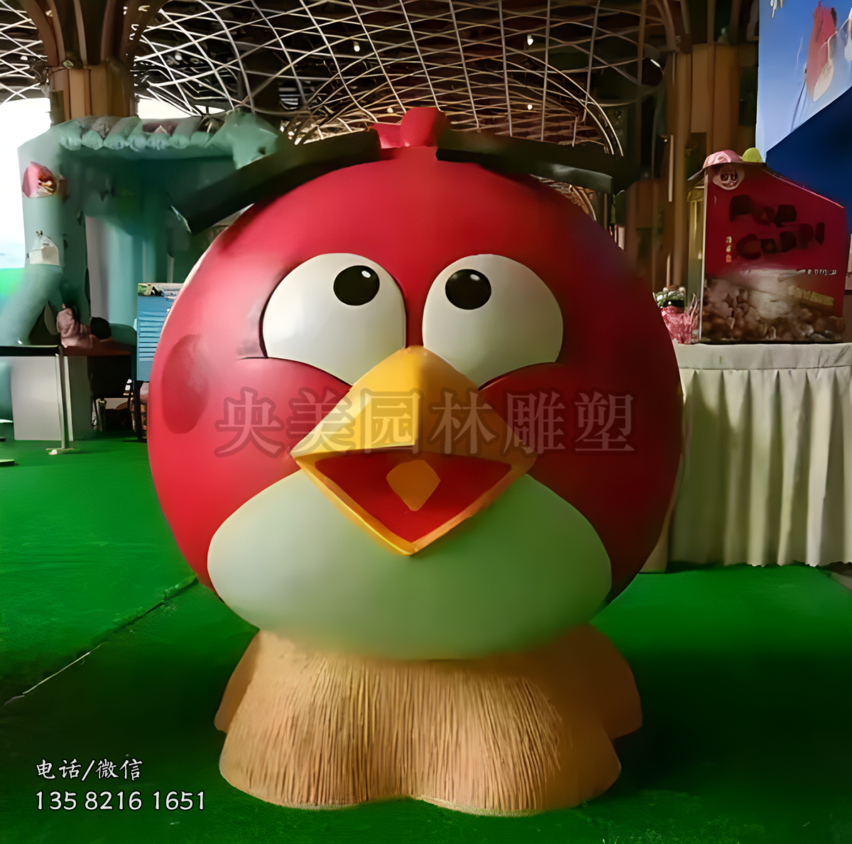 卡通小鳥動物雕塑