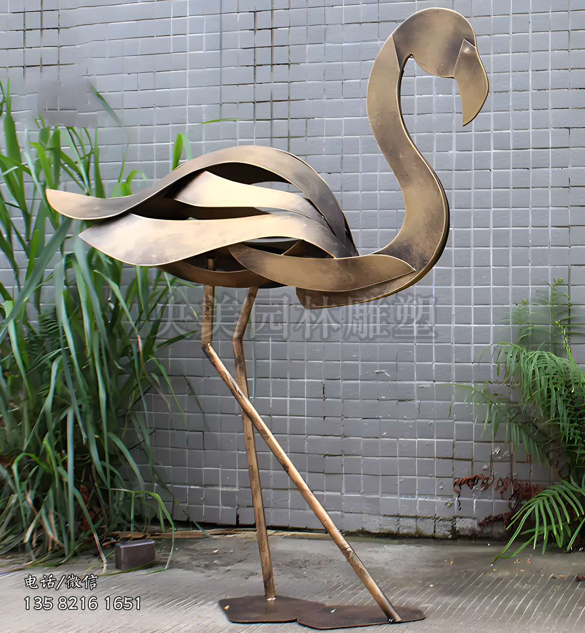 不銹鋼編織造型抽象仙鶴雕塑