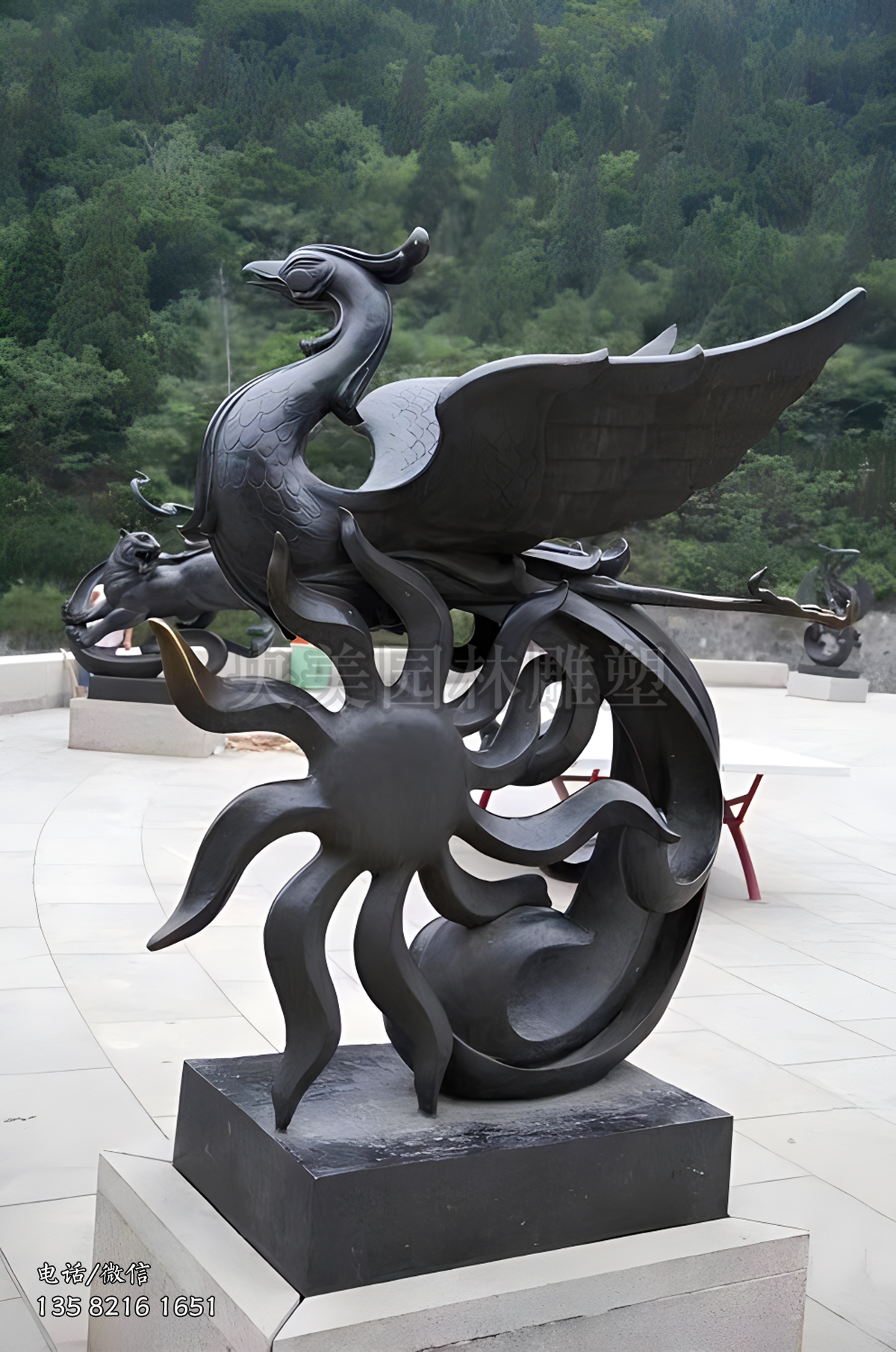 噴火神鳥朱雀銅雕