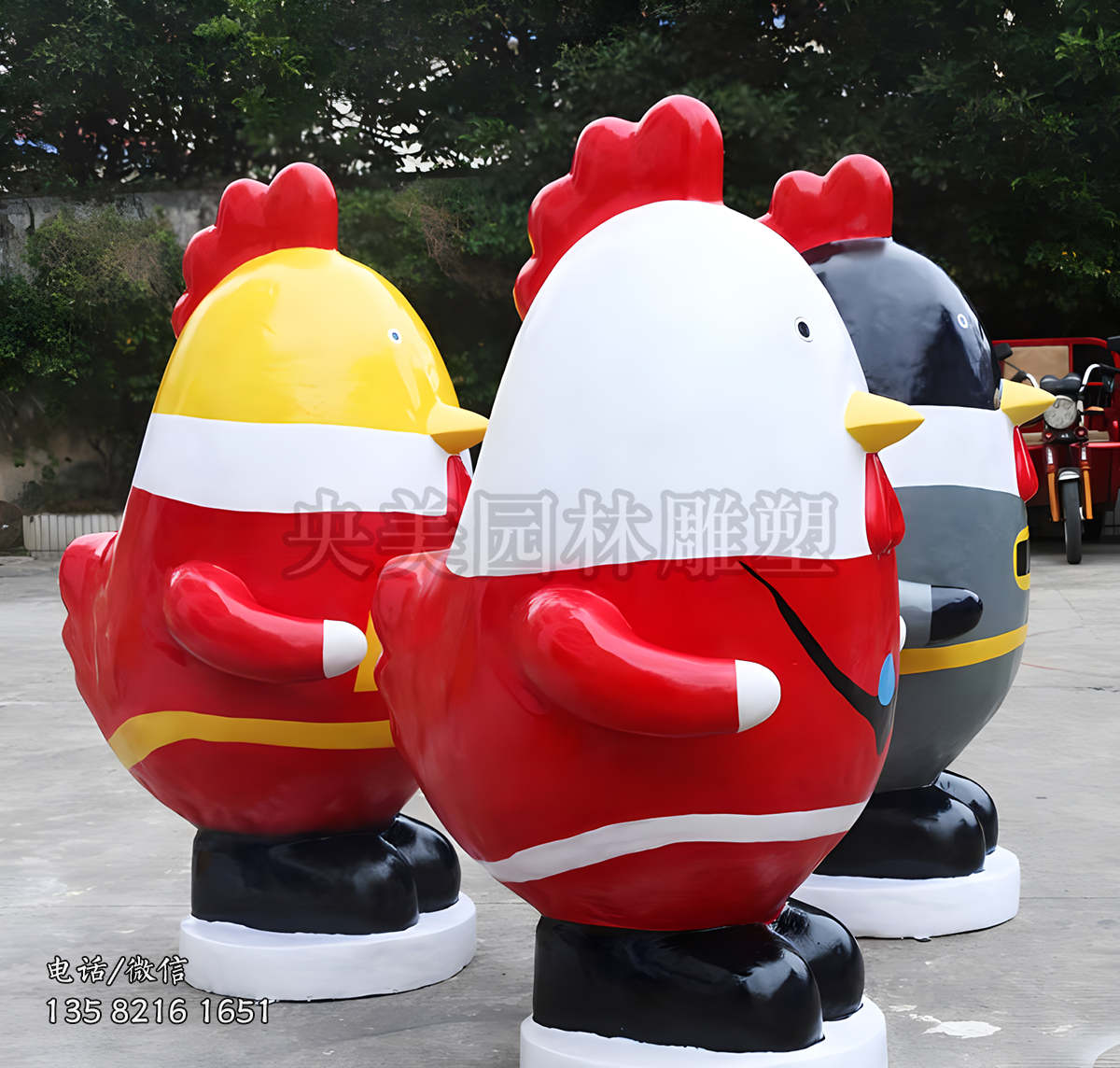 萌版卡通小雞雕塑