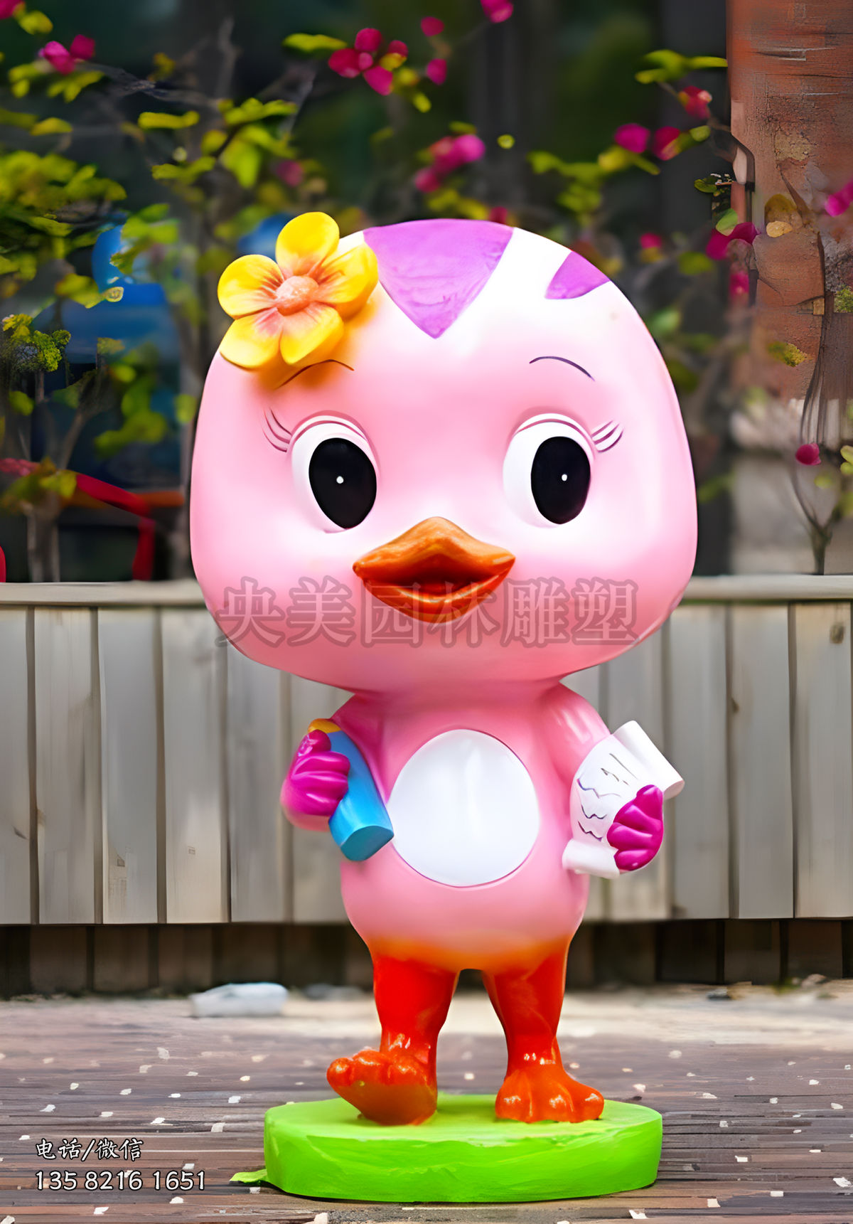 玻璃鋼卡通美雞雕塑