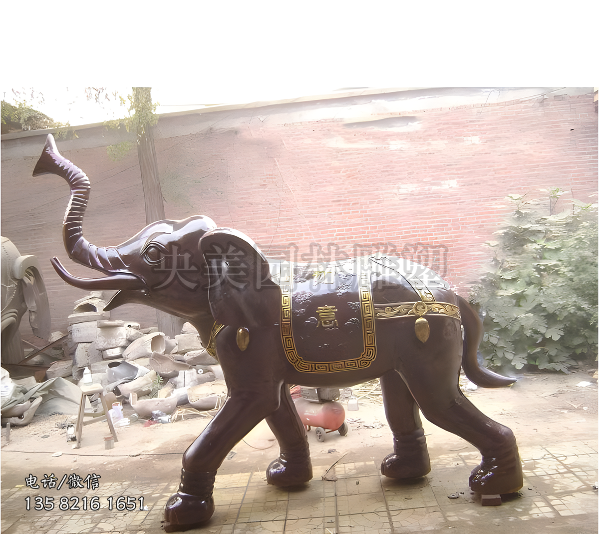 如意大象銅雕塑
