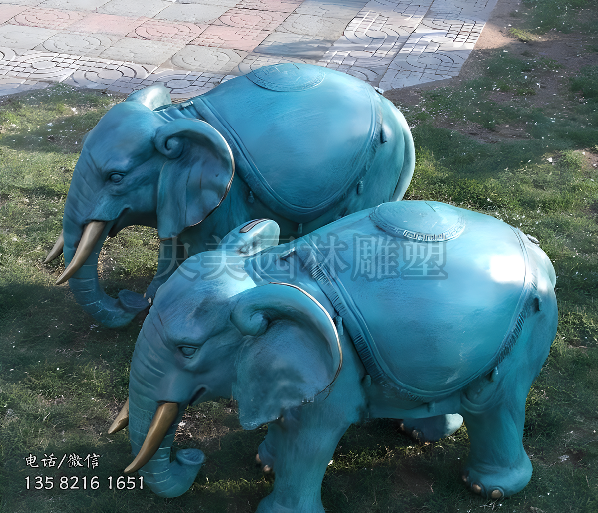 仿景泰藍(lán)鑄銅大象雕塑