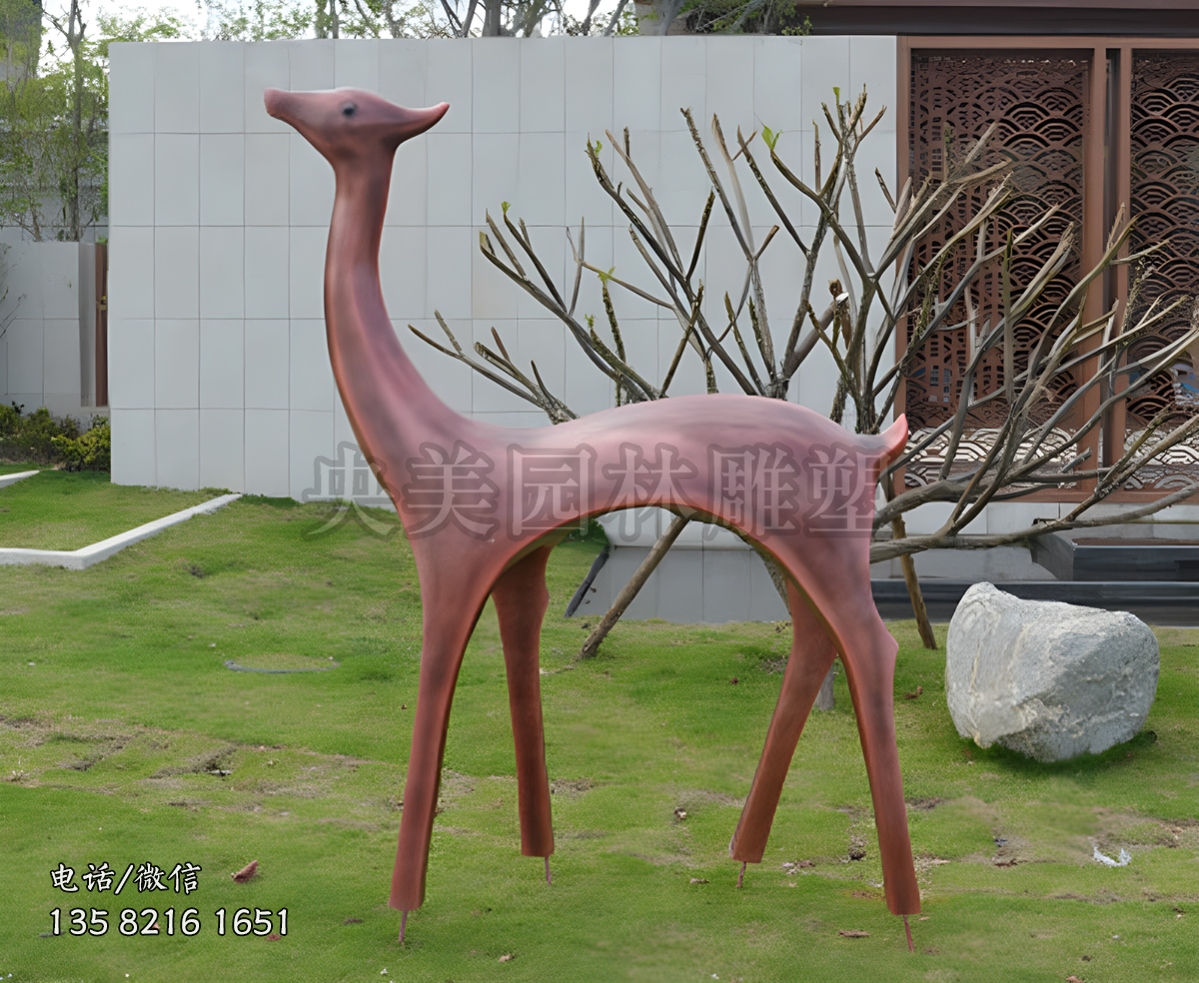 抽象鍛銅梅花鹿藝術(shù)雕塑擺件