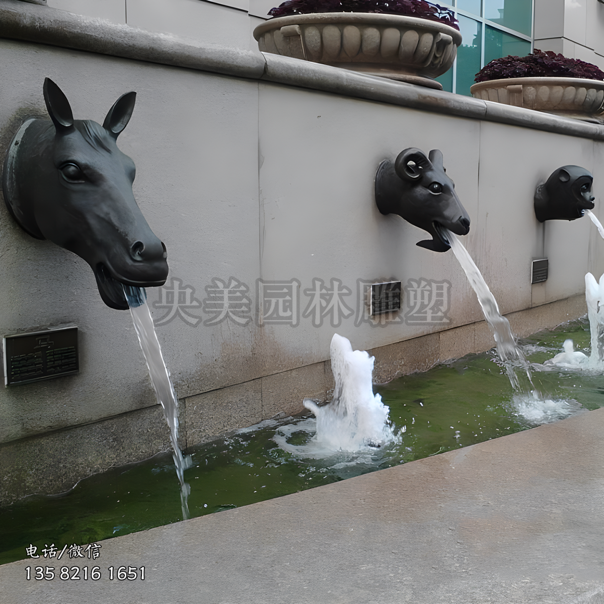 噴水十二生肖獸首銅雕塑