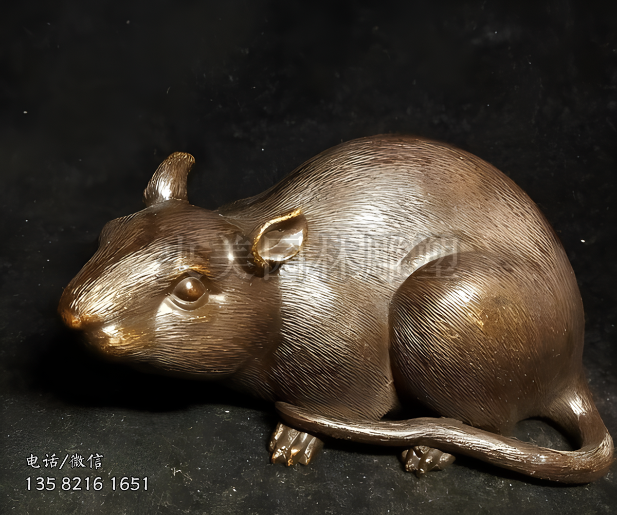銅雕仿真老鼠雕塑