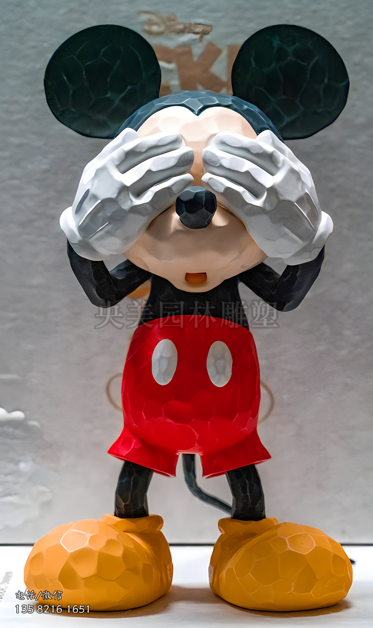 切面造型不銹鋼米老鼠雕塑