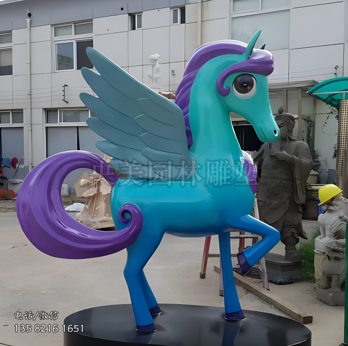 玻璃鋼彩繪小馬寶莉馬雕塑