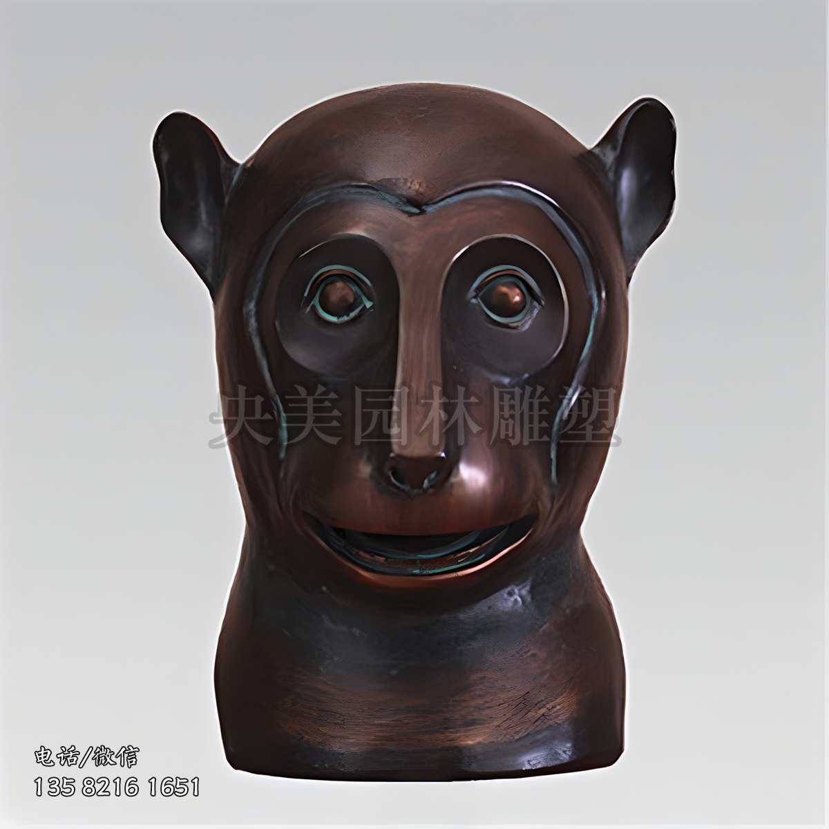 鑄銅猴子生肖動物頭像