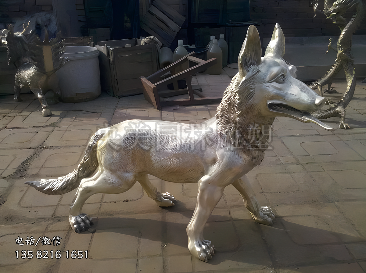 純銅鑄造仿真狗雕塑