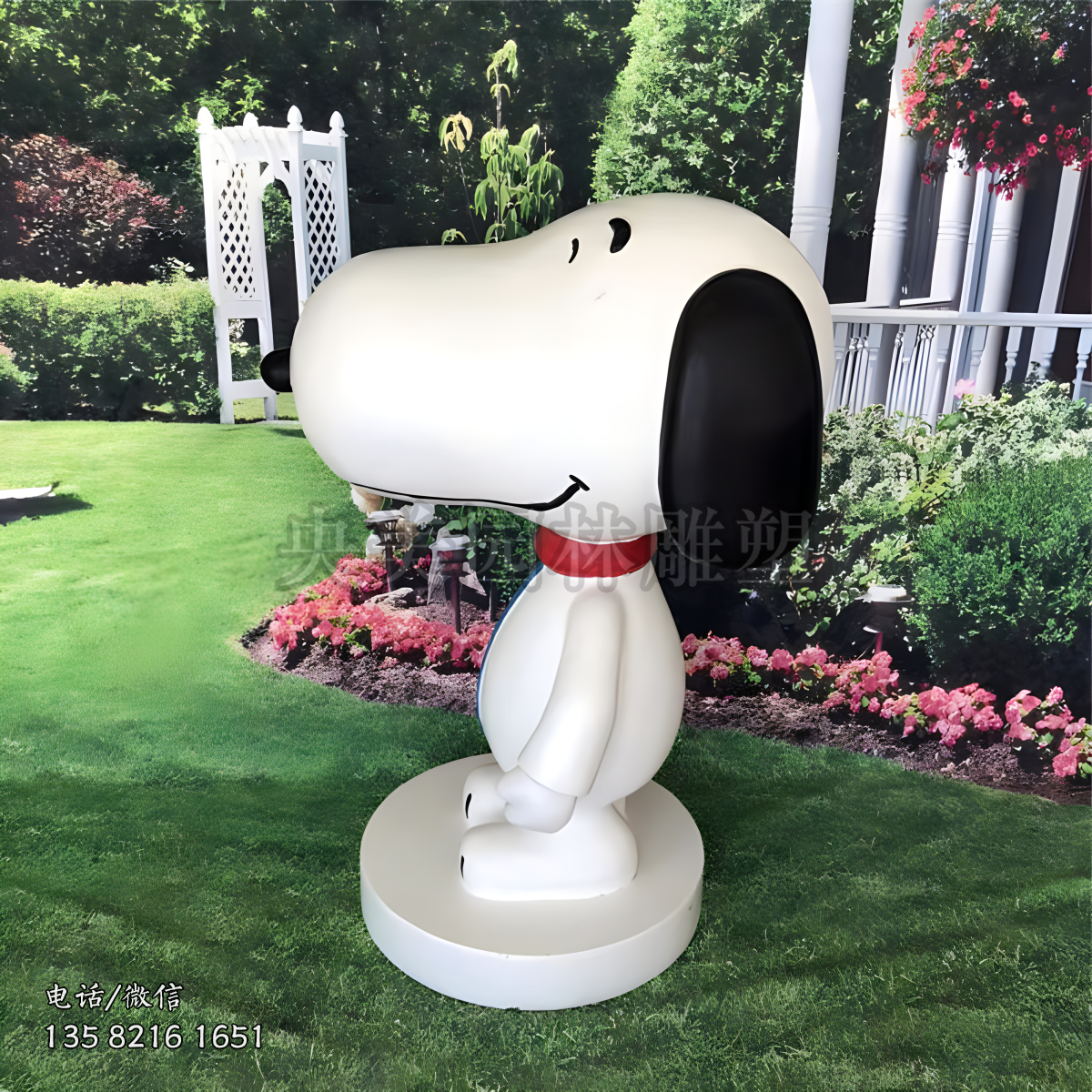 Snoopy卡通狗雕塑