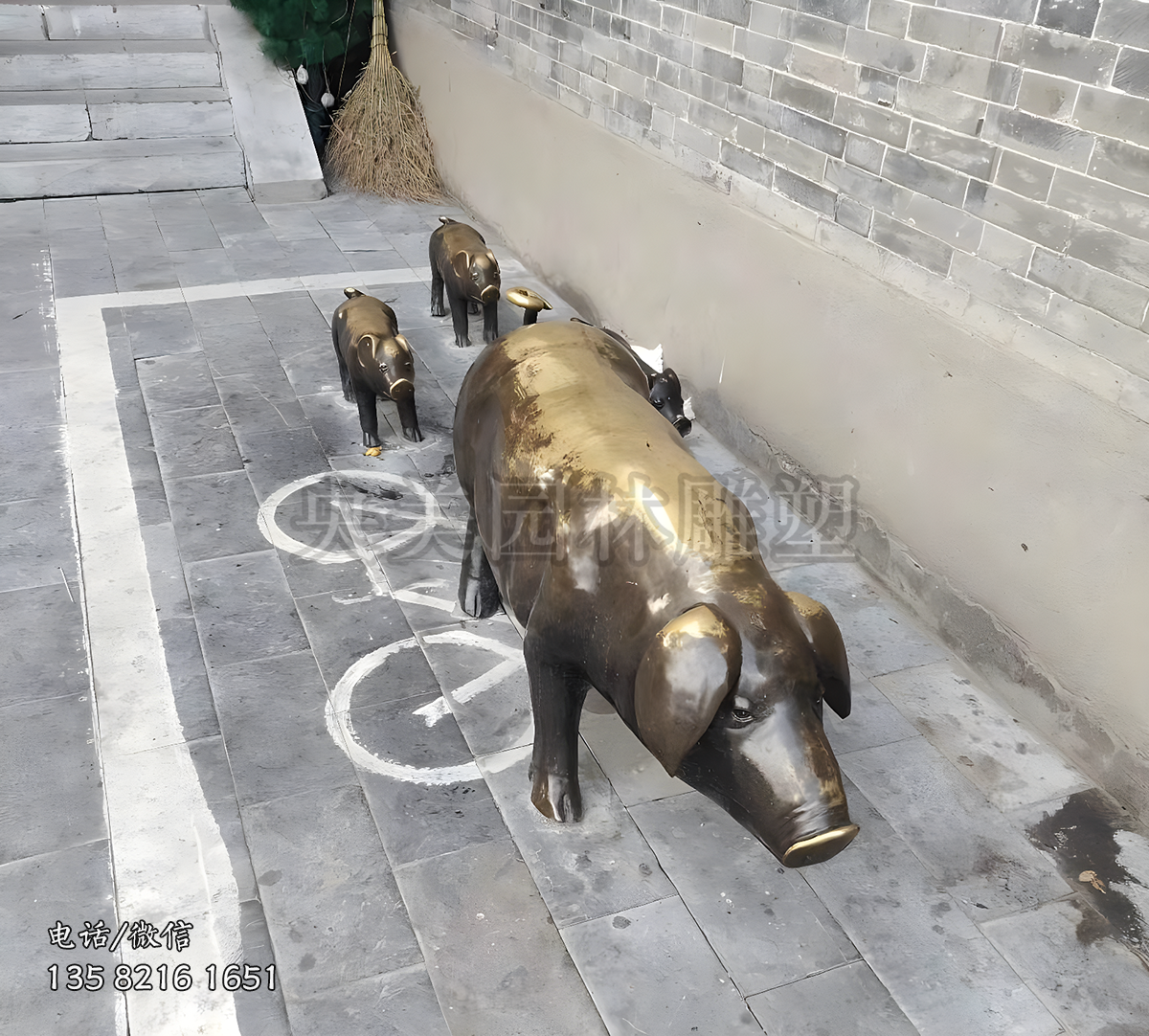 純銅鑄造豬雕塑