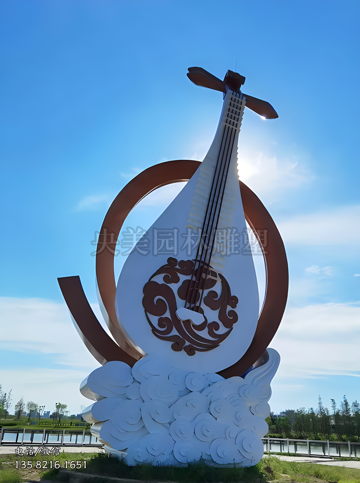 仿真琵琶不銹鋼景觀(guān)雕塑