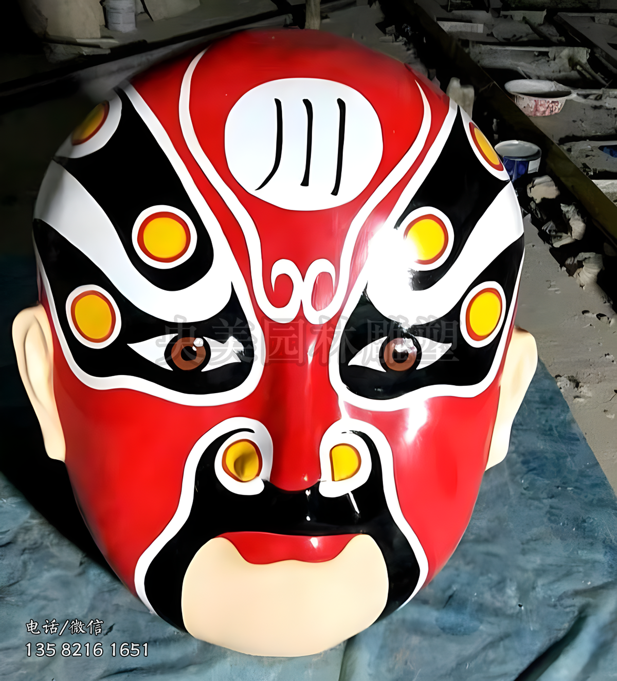 川劇臉譜彩繪玻璃鋼雕塑