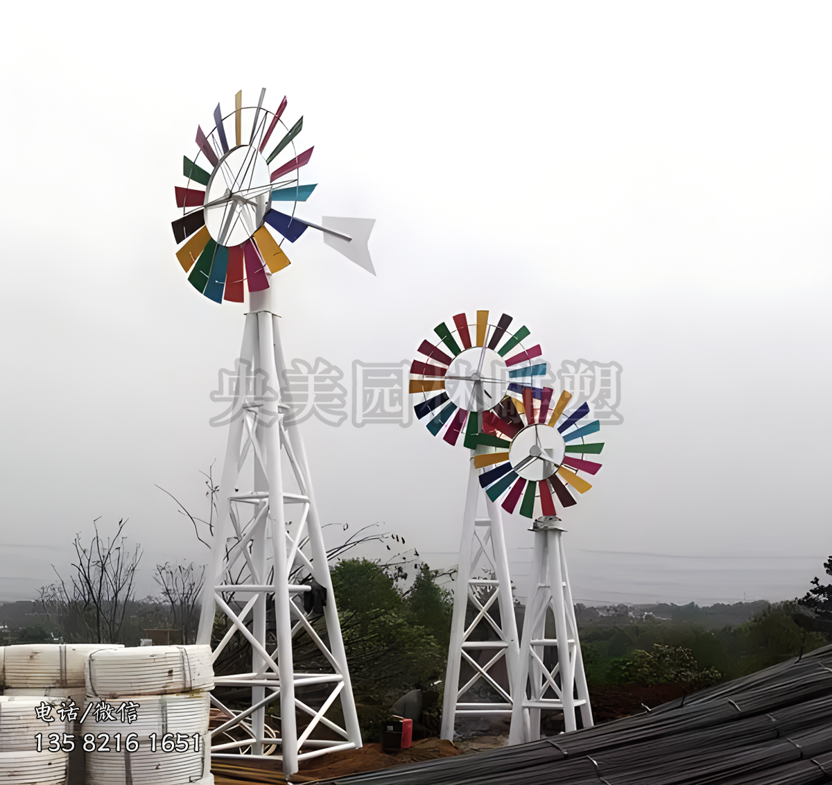 抽象風(fēng)車鐵藝雕塑