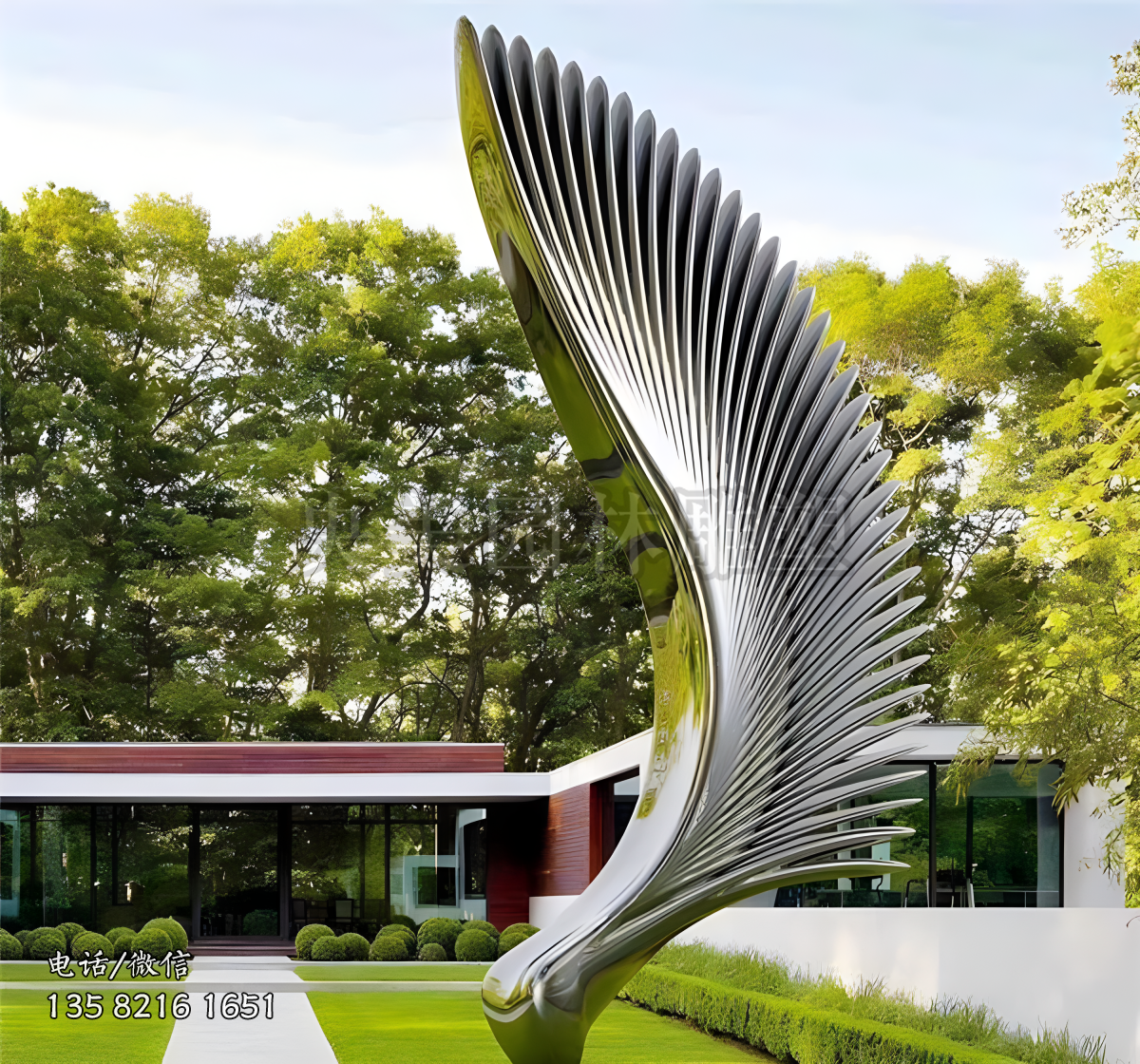 鏡面不銹鋼翅膀雕塑