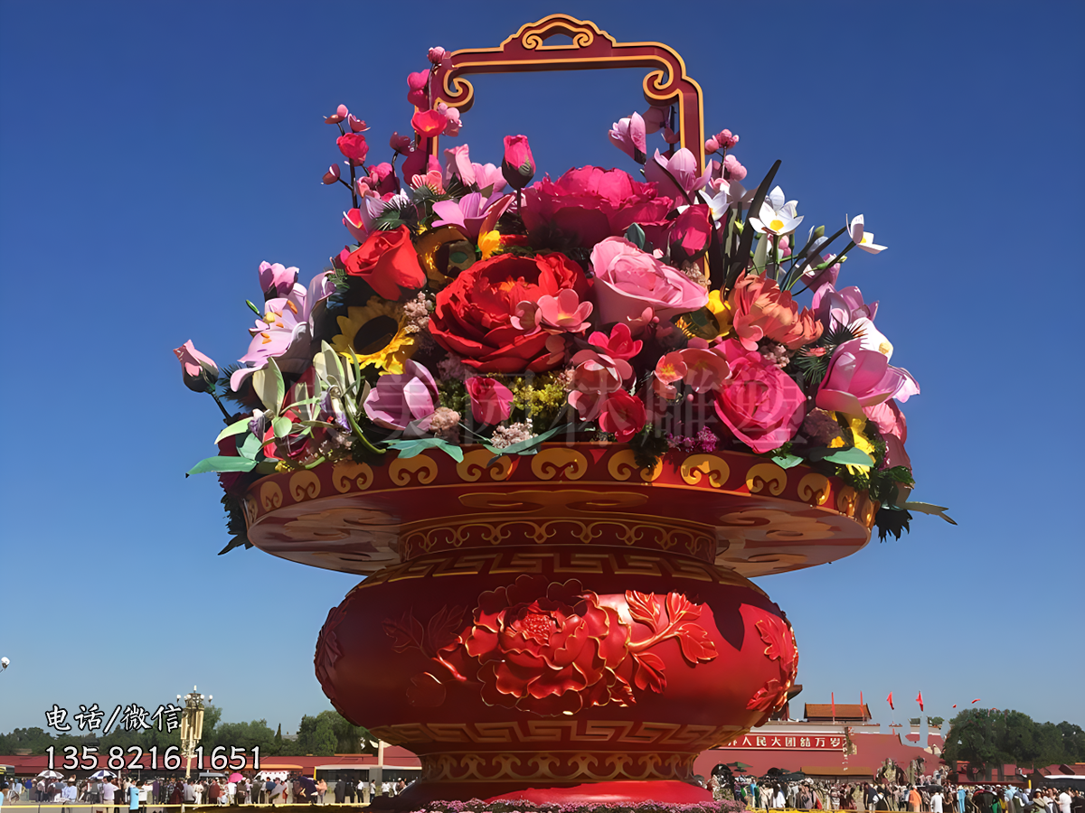 天安門廣場大型花籃雕塑