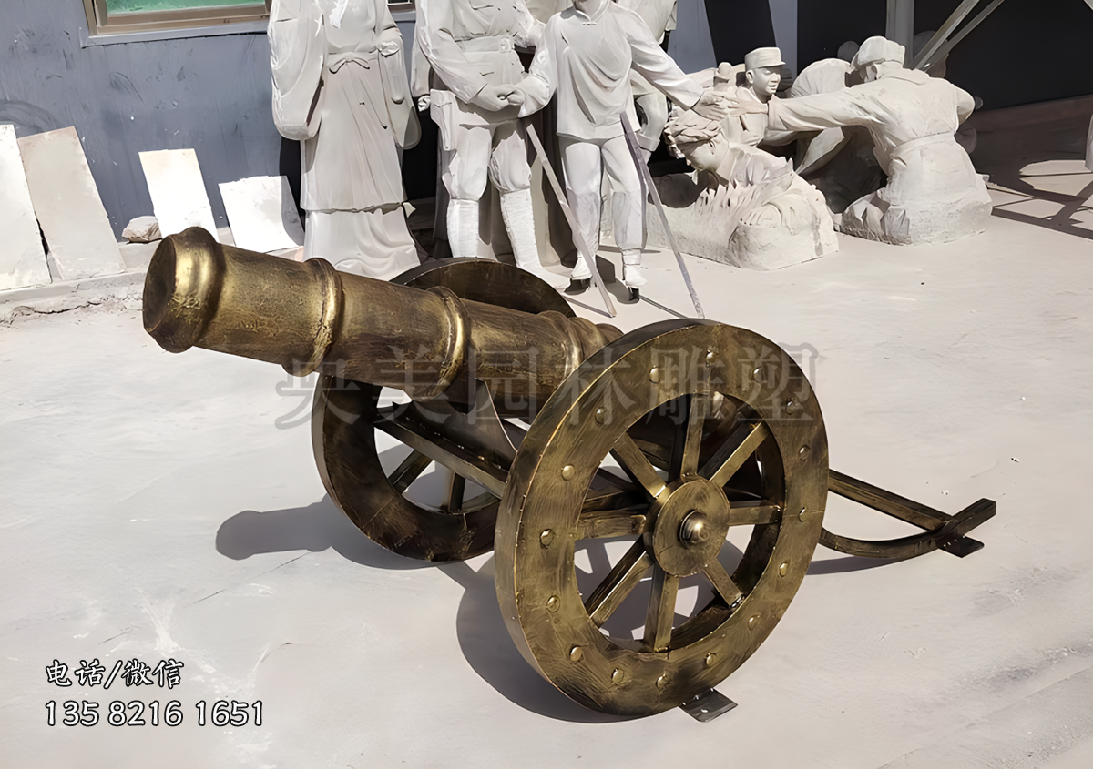 玻璃鋼仿銅火炮雕塑擺件