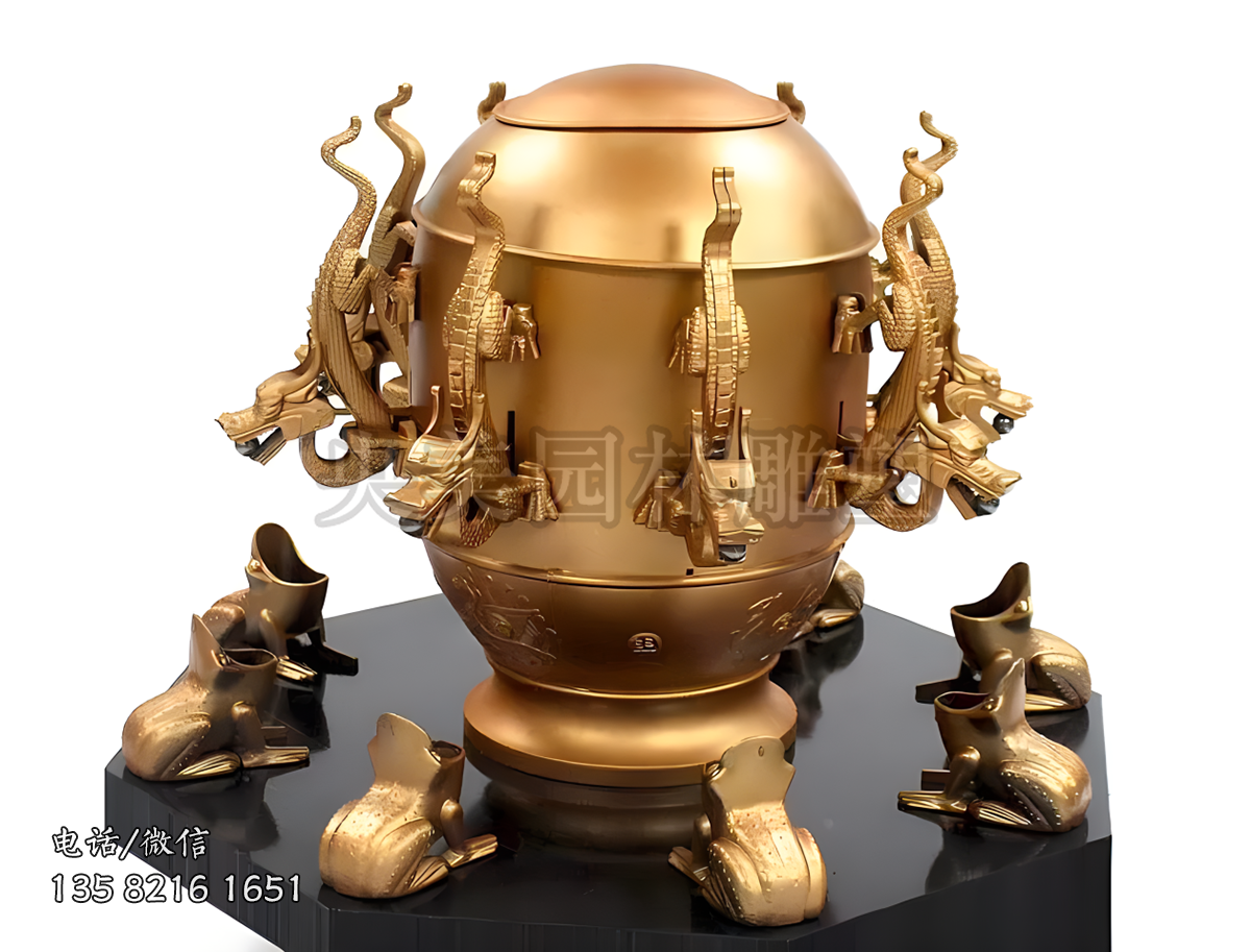 黃銅地動(dòng)儀雕塑擺件