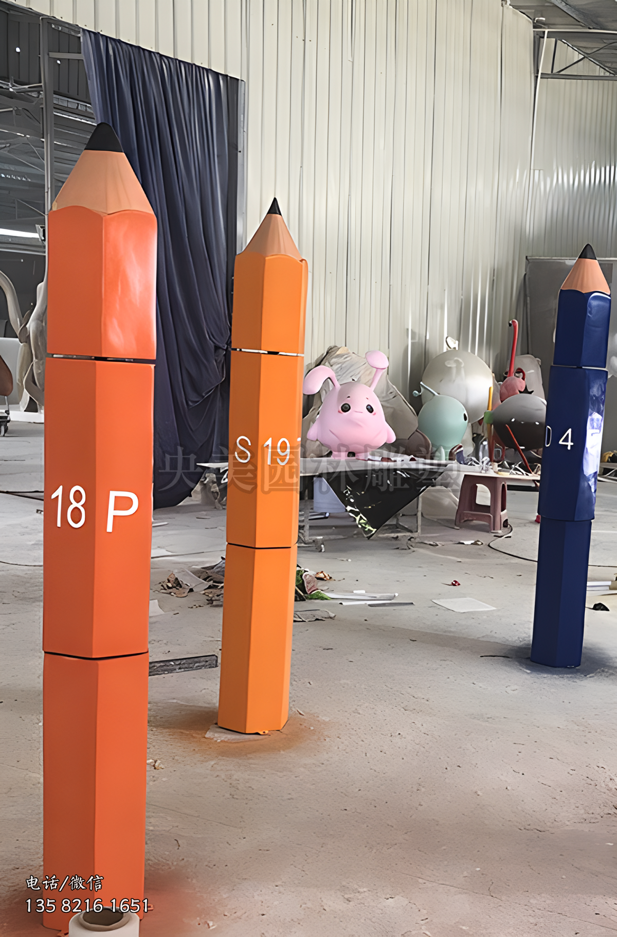 玻璃鋼仿真鉛筆雕塑擺件