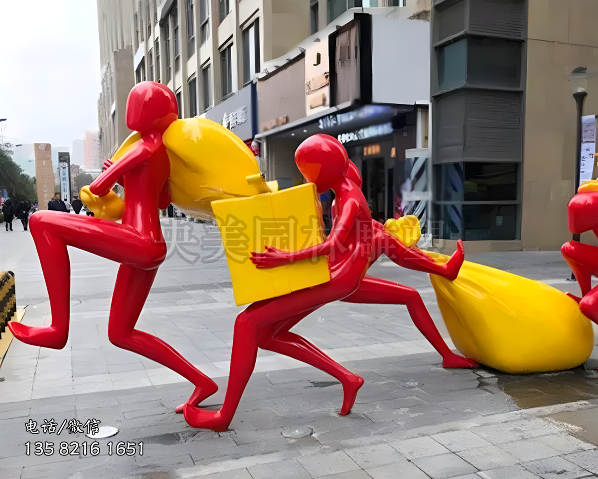 玻璃鋼創(chuàng)意搶購（購物）人物雕塑