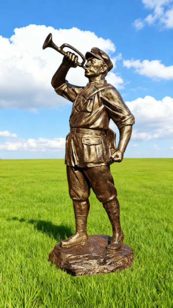 玻璃鋼仿銅紅軍雕塑 (3)