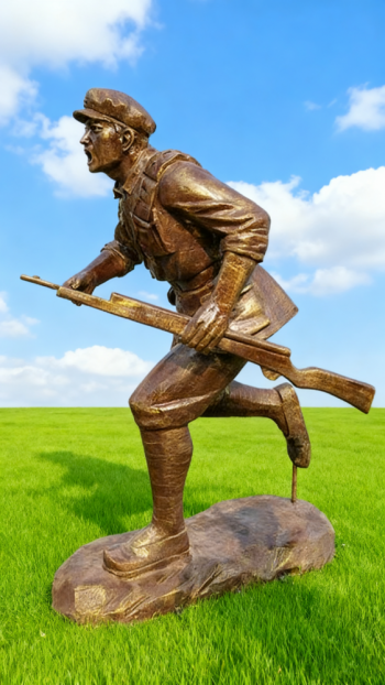 玻璃鋼仿銅紅軍雕塑 (6)