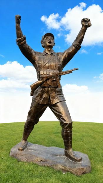 玻璃鋼仿銅紅軍雕塑 (64)