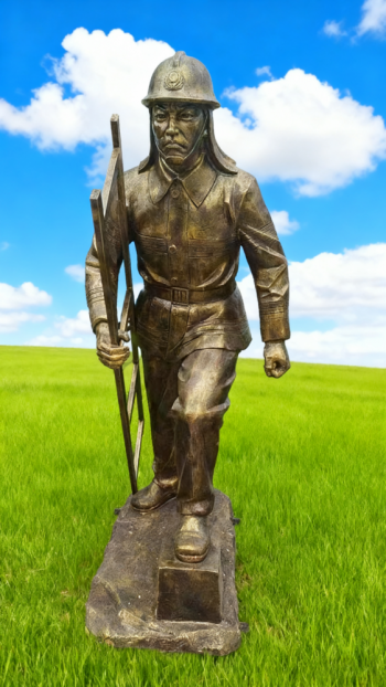 玻璃鋼仿銅消防員雕塑 (13)