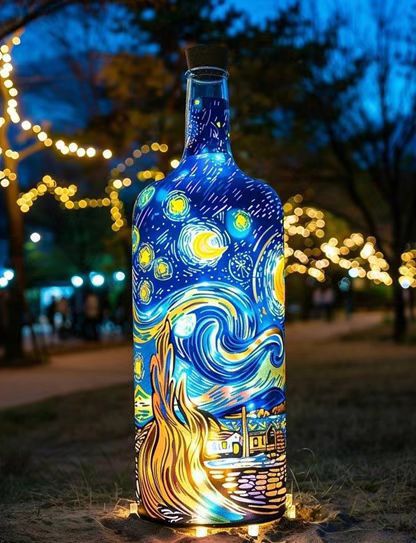 玻璃鋼透明發(fā)光瓶子雕塑