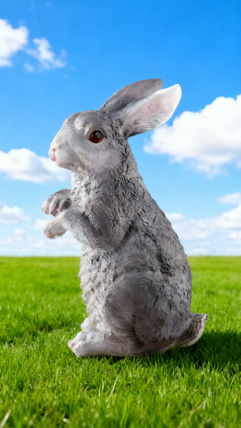 玻璃鋼仿真灰兔子雕塑