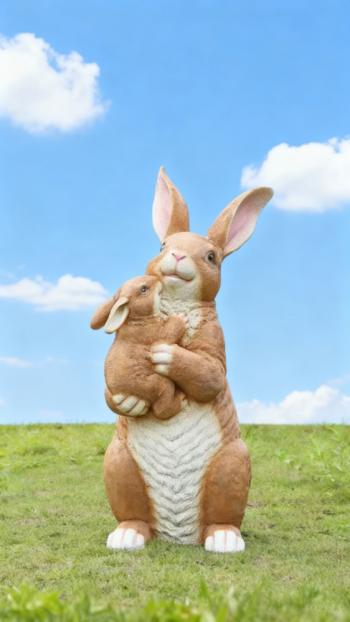 玻璃鋼仿真兔子雕塑 (1)