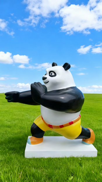 卡通玻璃鋼功夫熊貓雕塑 (1)