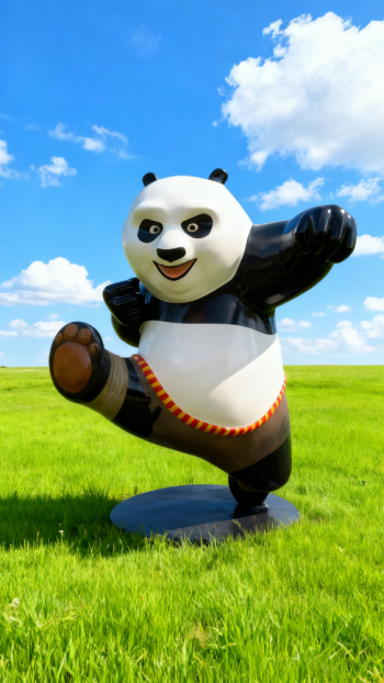 卡通玻璃鋼功夫熊貓雕塑 (9)