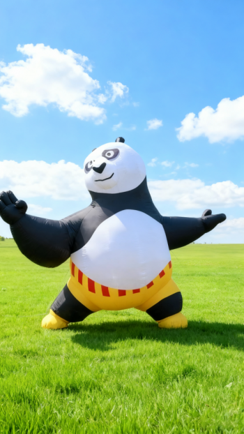 卡通玻璃鋼功夫熊貓雕塑 (11)