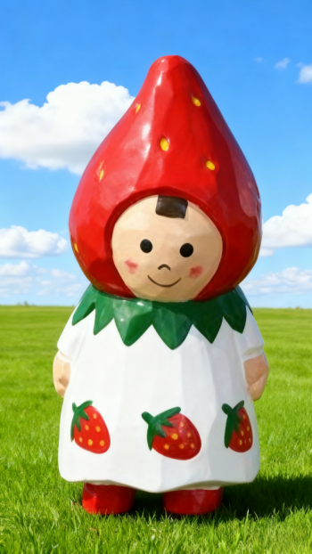 玻璃鋼卡通草莓雕塑公仔 (4)