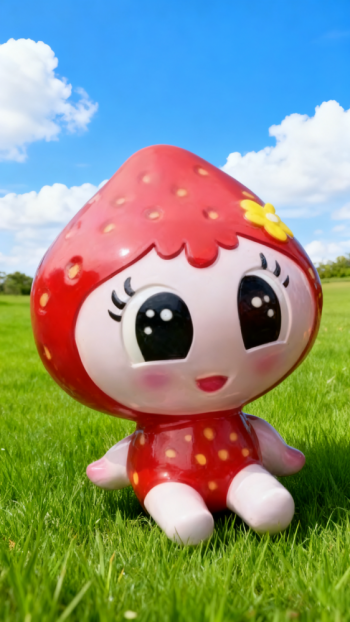 玻璃鋼卡通草莓雕塑公仔 (9)