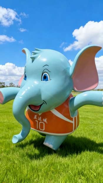 玻璃鋼卡通大象雕塑 (10)