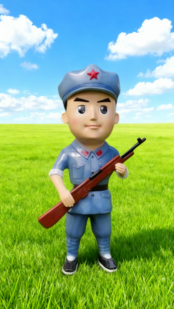 玻璃鋼卡通紅軍雕塑 (8)