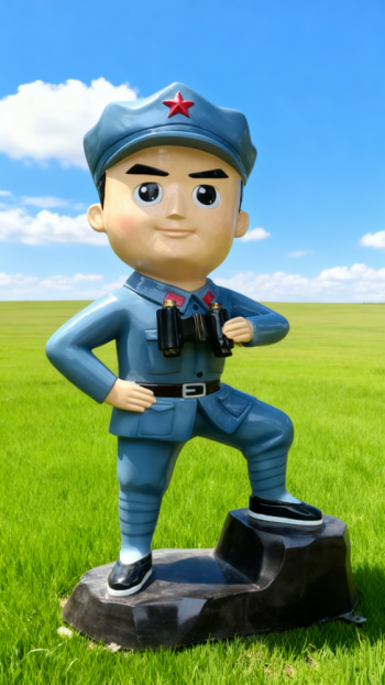 玻璃鋼卡通紅軍雕塑 (9)