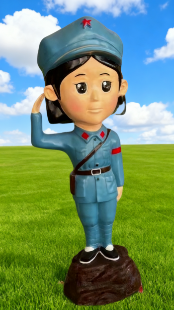 玻璃鋼卡通紅軍雕塑 (17)