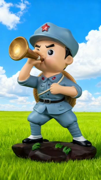 玻璃鋼卡通紅軍雕塑 (18)