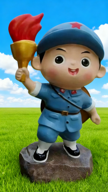 玻璃鋼卡通紅軍雕塑 (20)