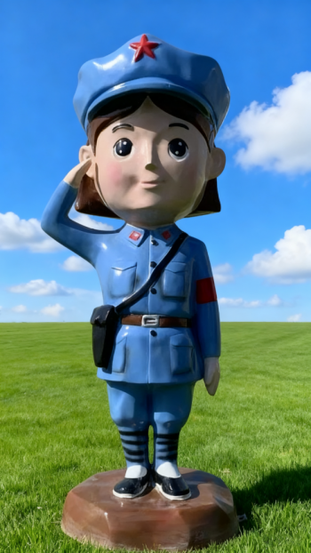 玻璃鋼卡通紅軍雕塑 (21)