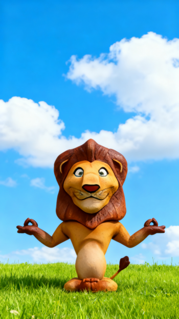 玻璃鋼卡通獅子雕塑 (5)