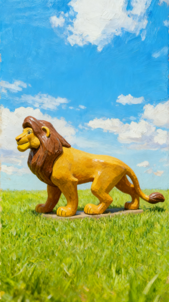 玻璃鋼卡通獅子雕塑 (17)